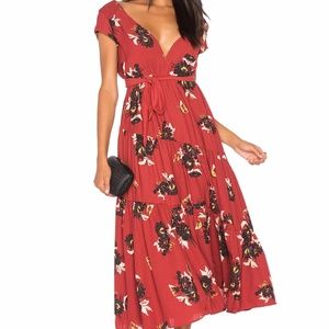 Free People All I Got Burgundy Floral Maxi Dress